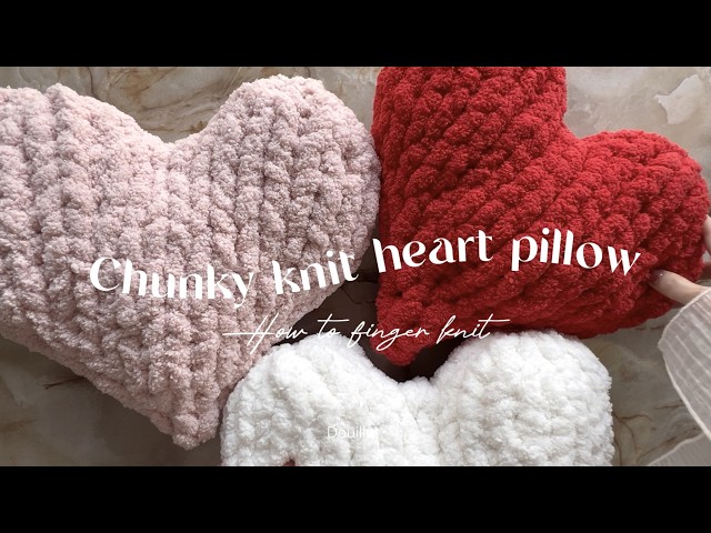 指編みハートのクッション♥️チャンキーニット㊗️2周年 - YouTube
