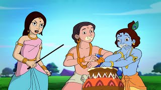 Krishna aur Balram   Pakdegaye Makhan ke Chori | Adventure Videos for Kids | Hindi Kahaniya