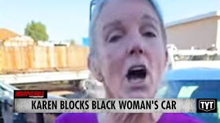 Karen Calls Cops As She Blocks A Black Woman's Car In Parking Lot