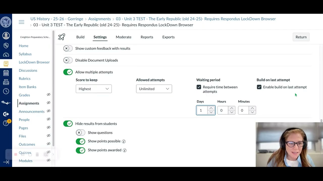 How to Use Build on Last Attempt in Canvas Quizzes