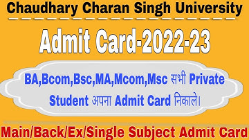 Ccsu: Admit Card Download-2022-23 kaise Download kare// Private Admit Card Download kare@CcsuInfo