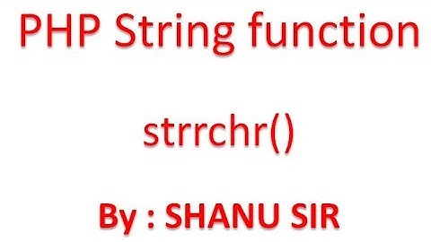 PHP String function strrchr()