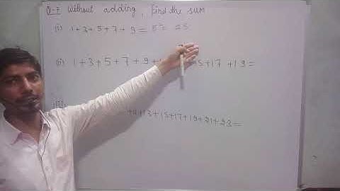 without adding find the sum 1+3+5+7+9 | class 8 math ex 6.1 q 7 | square and square roots class 8