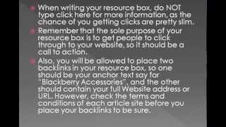 Article Resource Box - Getting Clicks