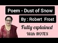 DUST OF SNOW BY ROBERT FROST CLASS 10 NCERT