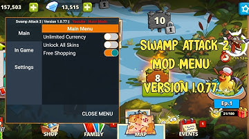 Swamp Attack 2 Mod Menu Version 1.0.77 | No Password | Free Shopping