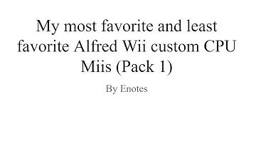 My list of my favorite and least favorite custom Wii sports cpu miis that Alfred made.