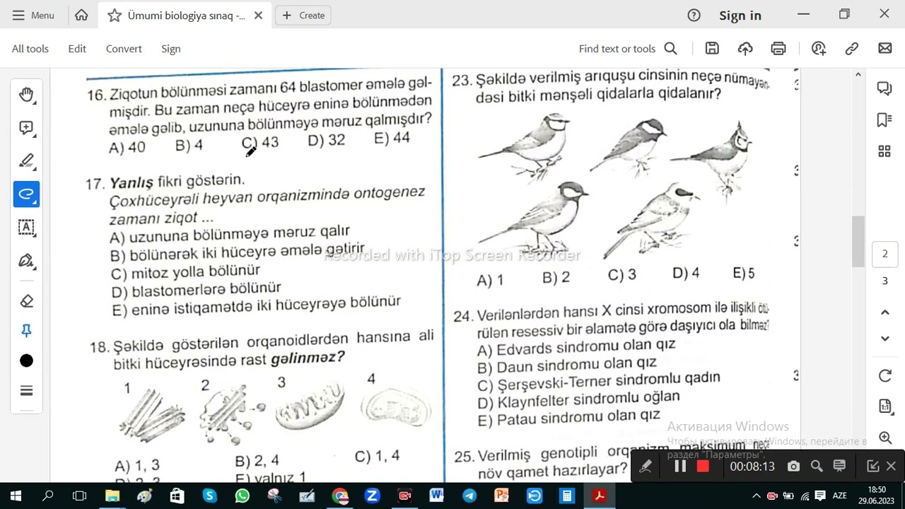 TAİM.Ümumi biologiya sınaq  -2