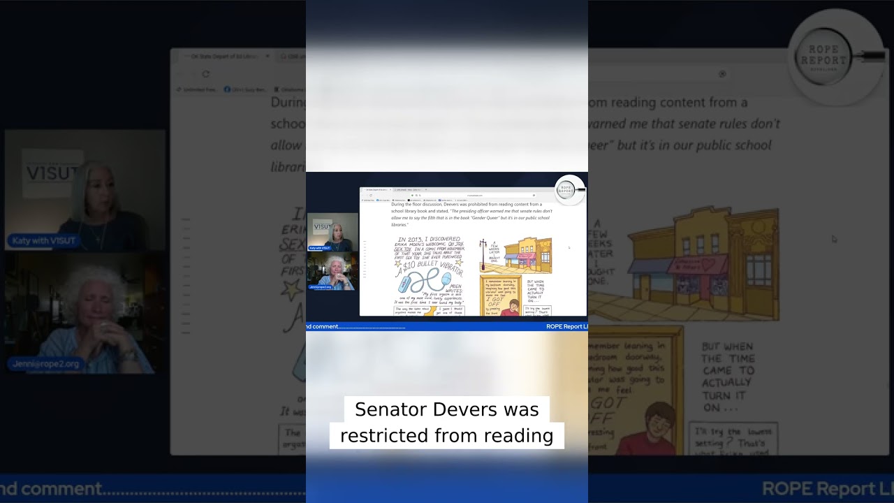 Senators can't read excerpts from books in OK public school libraries FOR CHILDREN in the Senate.