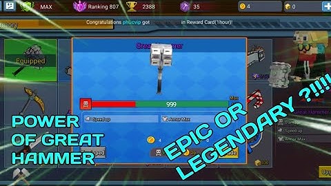 POWER OF GREAT HAMMER (In Build And Shoot)(Blockman Go Adventures)