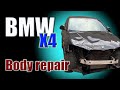 BMW X4 (F26). The front end repair. Ремонт переда.