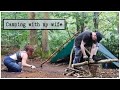 Tarp Camping  in a Thunder Storm | Camping with My Wife | Tarp Shelter | Camping in the Rain