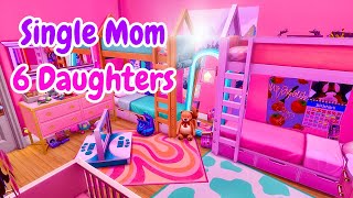 The Sims 4 | Single Mom, 6 Daughters - Speed Build W\/Voice Over (No CC)