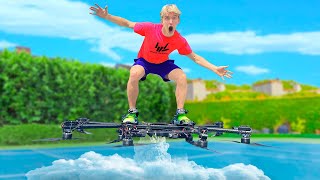 Flying Worlds First Hoverboard Drone!! (Top Secret Spy Gadget Revealed)