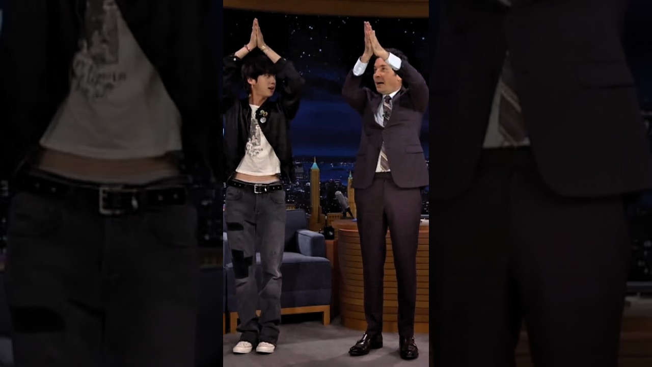 Jimmy Fallon Tries BTS Jin's Super Tuna Dance 🤯🐟 #Shorts #viralusa #jimmyfallon #fanpage