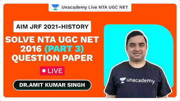 Solve NTA UGC NET 2016 (Part 3)  Question Paper Live | AIM JRF 2021 | History | Amit Kumar Singh