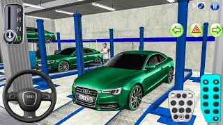 New Green Sedan Car Audi A5 in Auto Repair Shop - 3D Driving Class 2026 3D Car game - Android game screenshot 3
