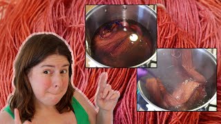 Dyeing Superwash BFL Yarn (Bluefaced Leicester Wool) - Space Dyeing with Leftover Dyes