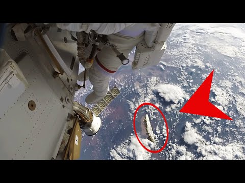 NASA Astronauts lose key piece of ISS Shield during Spacewalk - 4K with audio