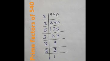 Prime factors of 540 .. prime factorisation method #trending #viralvideo #ytshorts_ #viralshorts#imp
