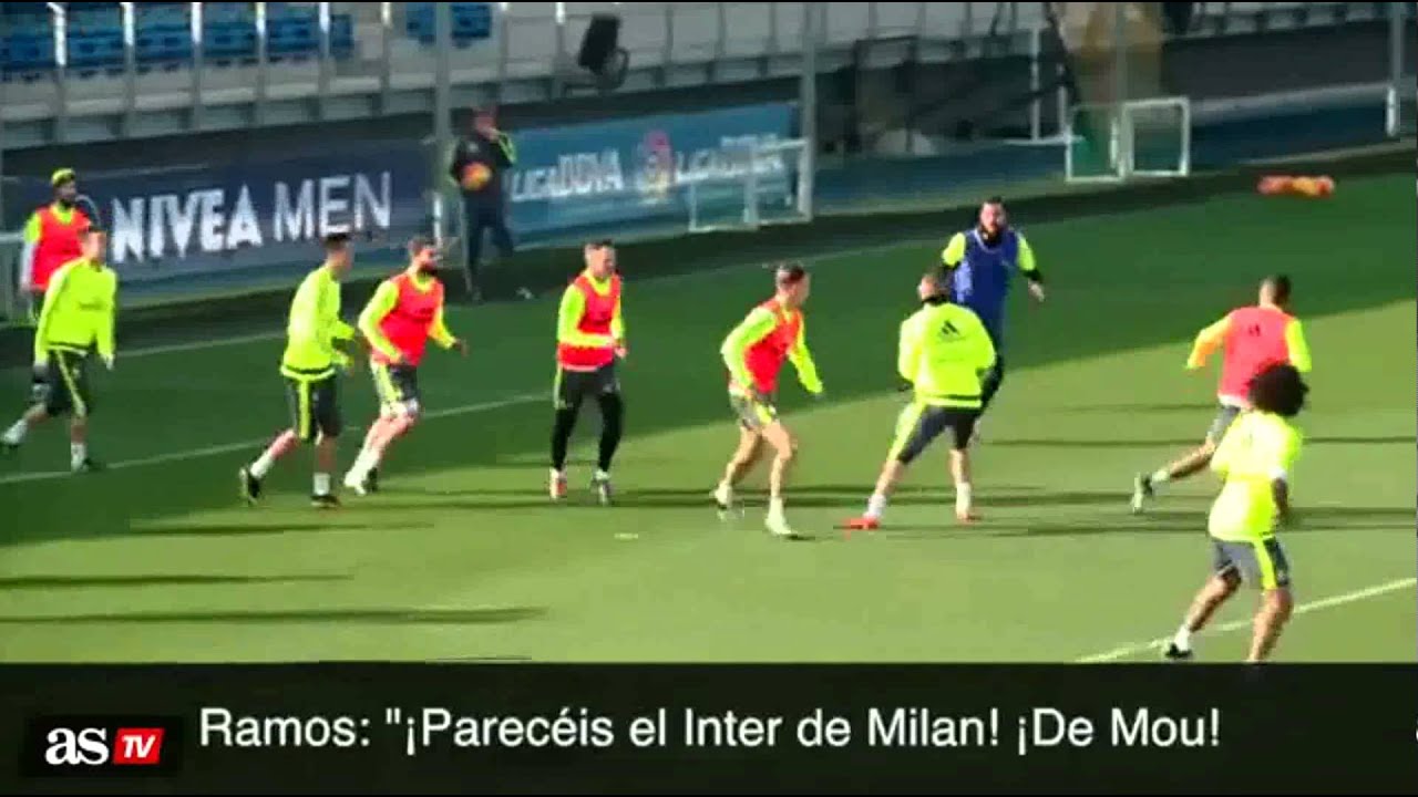Sergio Ramos, in seduta 'Ti sembra l'Inter di Mou, autobus go!'