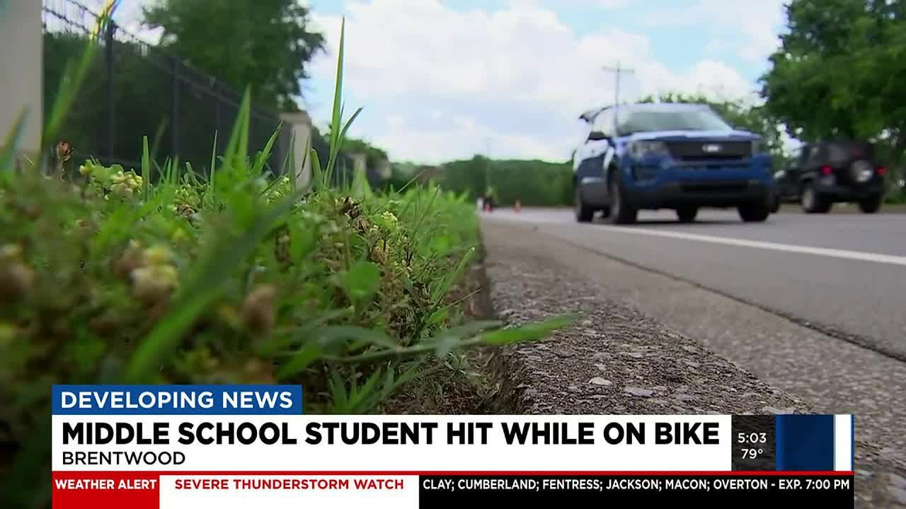 Middle school student hit while on bike in Brentwood - YouTube