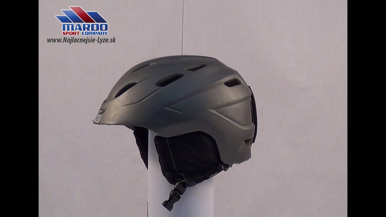 HELM 1653 lyziarska snowboardova helma GIRO NINE 10 grey - YouTube