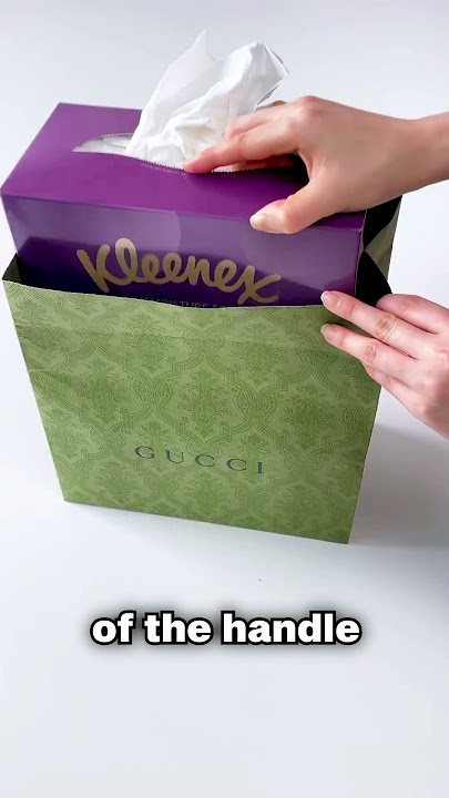 Build Designer tissue boxes out of your shopping bags! #Gucci