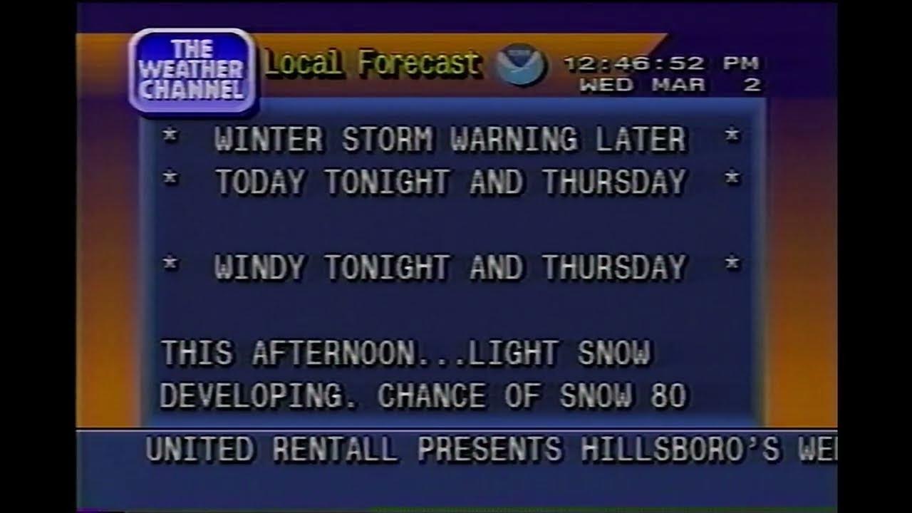 March 2, 1994 The Weather Channel Local Forecast Central NJ