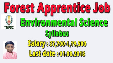 TNPSC Forest Apprentice Job  || Environmental Science  Syllabus || Salary : 37,700-1,19,500
