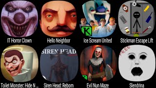 Ice Scream United, IT Horror Clown, Granny 3, Mr Meat 2, Nextbots Online,  The Last Horror, Evil Nun 