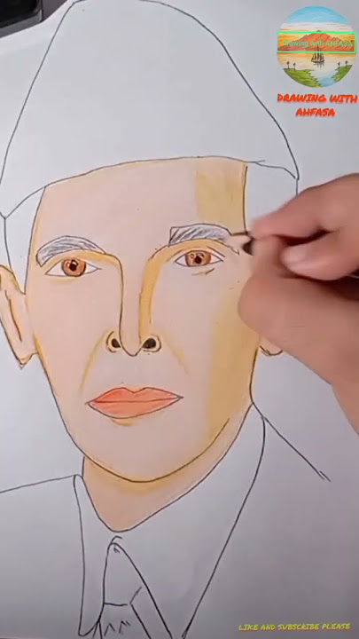 QUAID E AZAM MUHAMMAD ALI JINNAH DRAWING BY AHFASA @drawingwithahfasa1231