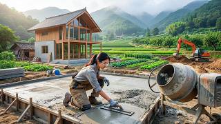 Building A Solid Foundation: Woman Pouring Concrete Step by Step - Farm life in transformatio