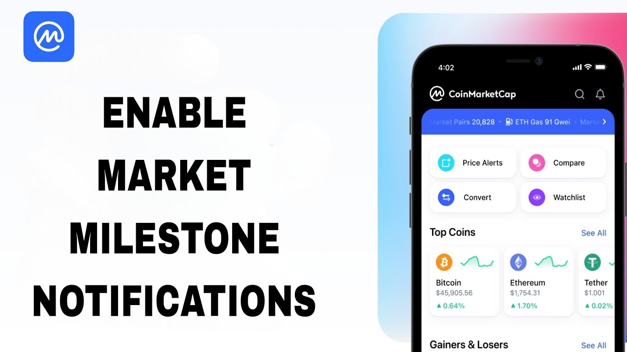 How To Enable Market Milestone Notifications On CoinMarketCap App - YouTube