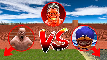 SONIC vs RED HULK vs SCP-096 in Garry