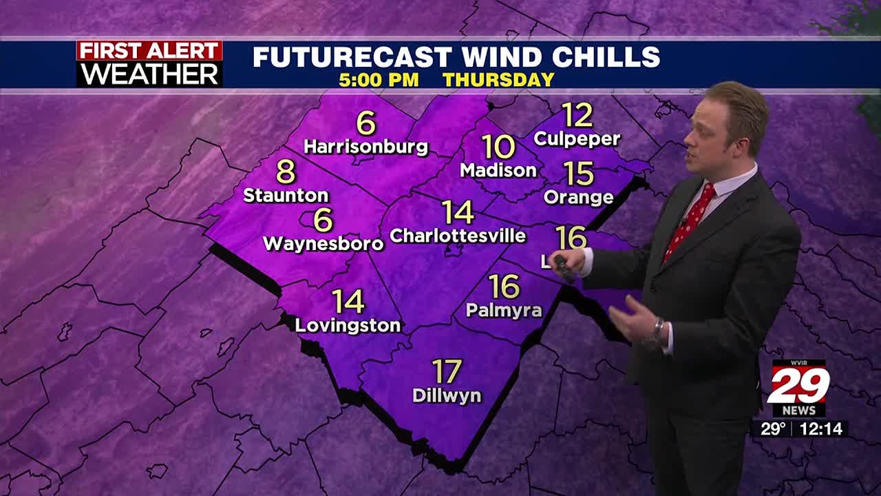 Bitter cold wind chills and tracking a milder outlook - YouTube