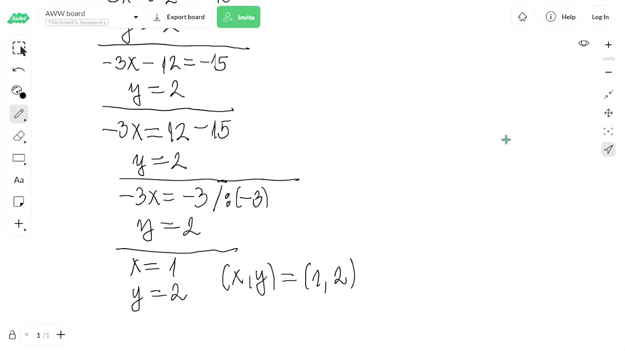 Rešavanje sistema linearnih jednačina metodom suprotnih koeficijenata -obrada
