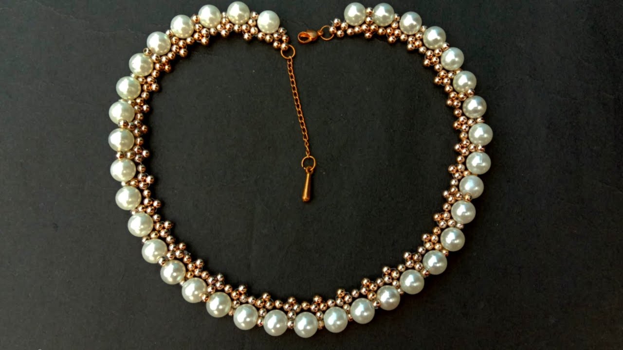 how to make easy pearl necklace bridal necklace useful easy youtube pearl necklace designs beaded necklace tutorial beaded jewelry