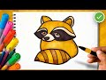 Cómo Dibujar un MAPACHE explicado Paso a Paso | Dibujo Tutorial