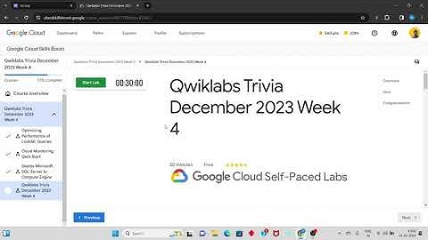 Qwiklabs Trivia December Week 4 Solution