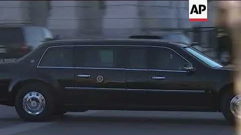 Trump Departs Capitol After Meeting with GOP