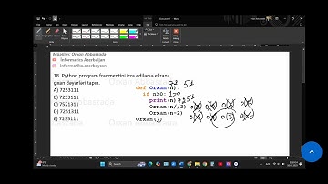 2025 ABİTURİYENT və MİQ İMTAHAN SUAL NÜMUNƏSİ PYTHON #abituriyent #miq #sertifikasiya