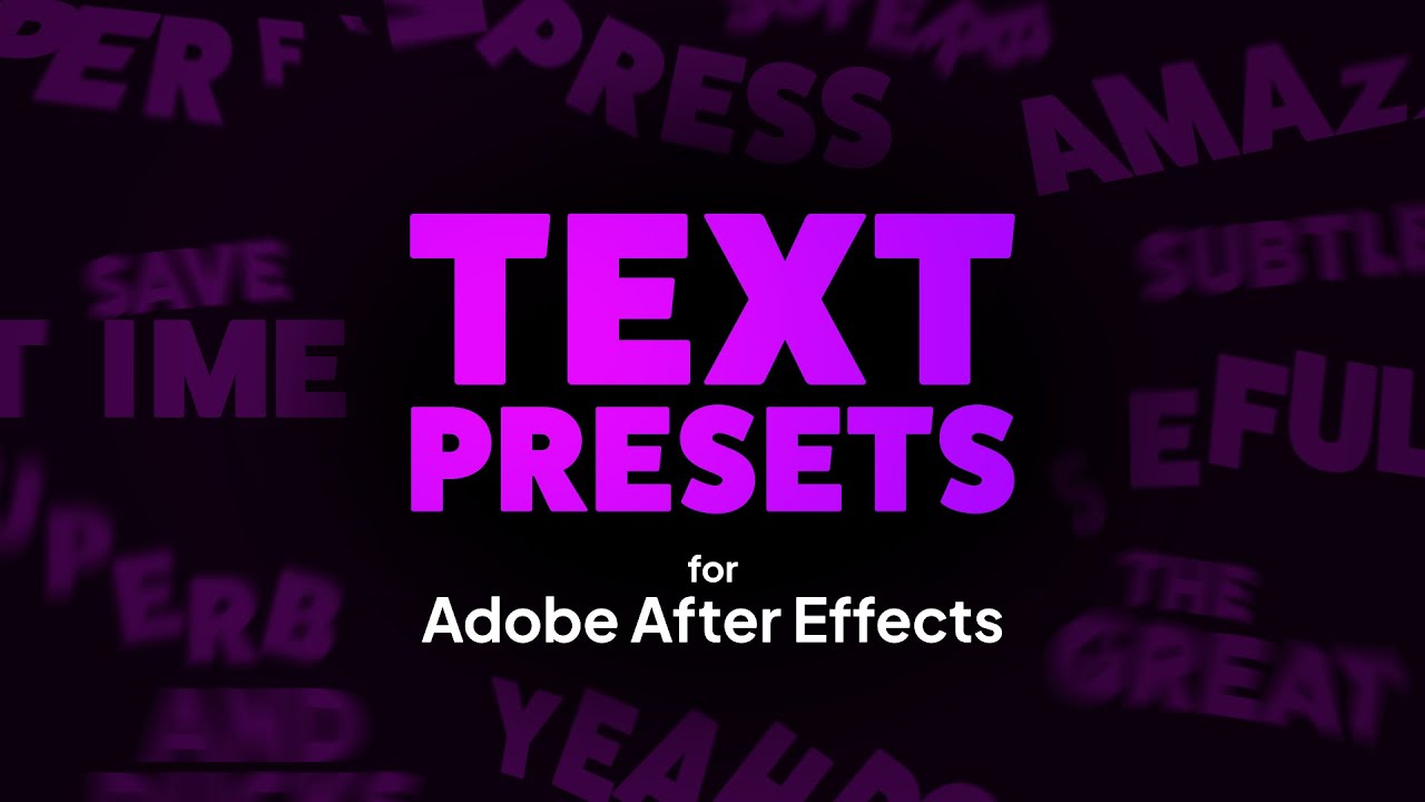 Text Presets for After Effects - YouTube