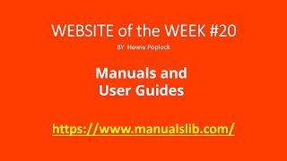 Website of the Week #20 - Manuals and User Guides