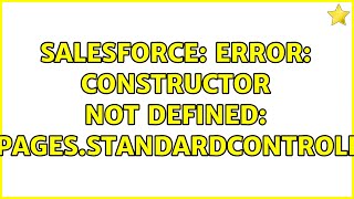 Salesforce: Error: Constructor not defined: [ApexPages.StandardController].＜Constructor＞()