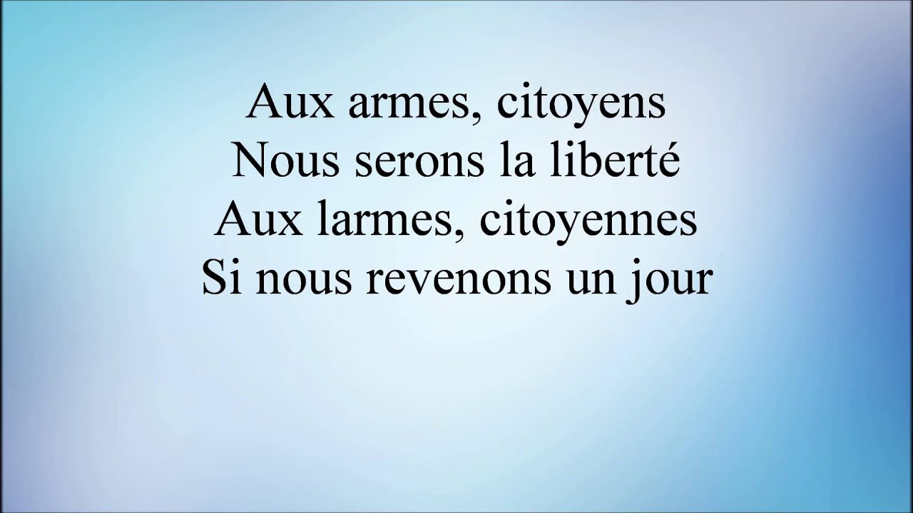 Aux Armes Citoyens Lyrics Youtube aux armes citoyens lyrics youtube