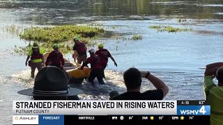 Stranded fisherman rescued from rising waters in Putnam County