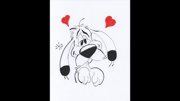How to Draw by dog Idefix friend of Asterix e Obelix - Disegno del cane Idefix - Fun2.0 Draw