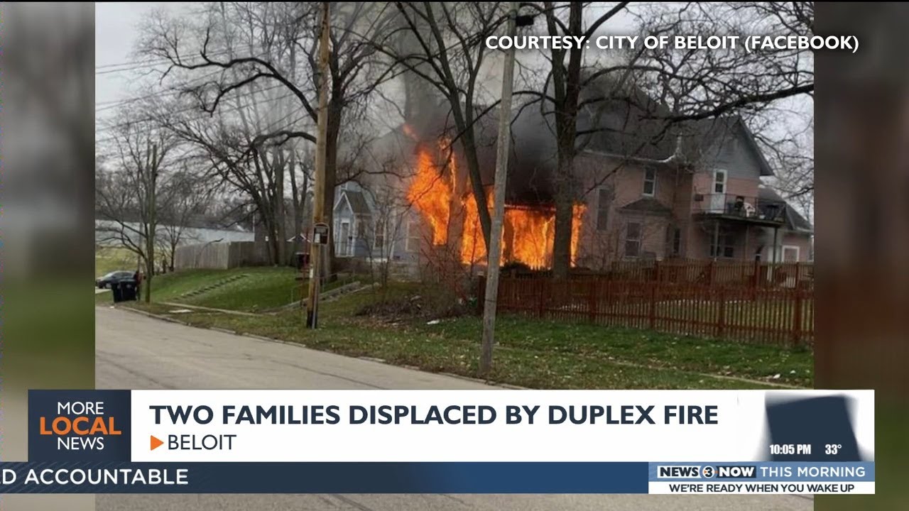 Two families displaced after fire at Beloit home - YouTube