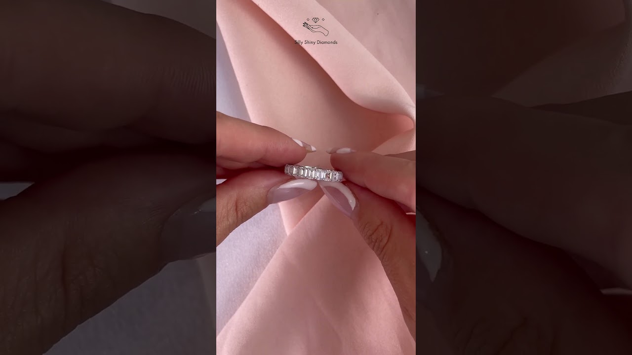 Emerald Cut Diamond Eternity band 3.5mm